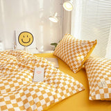 Taooba Small Checkered Bedding Duvet Cover Set