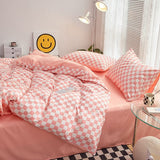 Taooba Small Checkered Bedding Duvet Cover Set