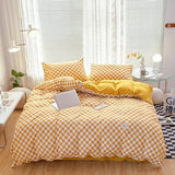 Taooba Small Checkered Bedding Duvet Cover Set