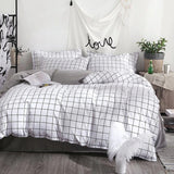 Taooba Plain Grid Bedding Set