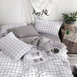 Taooba-Plain Grid Bedding Set