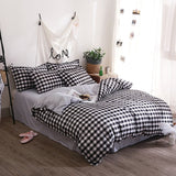 Taooba-Black Plaid Bedding Set