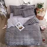 Taooba-Black Plaid Bedding Set