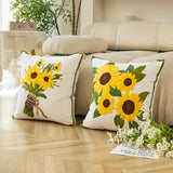 Taooba-Aesthetic Sunflowers Embroidered Cushion Cover