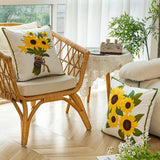 Taooba-Aesthetic Sunflowers Embroidered Cushion Cover