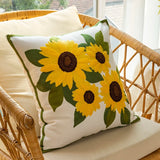 Taooba-Aesthetic Sunflowers Embroidered Cushion Cover