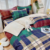 Taooba Autumn Mocha Plaid Bedding Set