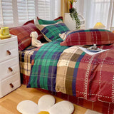 Taooba Autumn Mocha Plaid Bedding Set