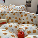 Taooba Autumn Pumpkins Print Fall Bedding Set