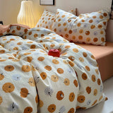 Taooba Autumn Pumpkins Print Fall Bedding Set