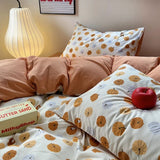 Taooba Autumn Pumpkins Print Fall Bedding Set