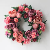 Taooba Artificial Peony Wreath Garland Rattan Home Decor Wedding Wreath Flower Home Door Decoration Wedding Centerpieces for Tables