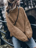 Christmas Gift Vintage Sweater Women Autumn Winter Loose Casual High Street Pullovers Warm Hollow Out Thick Sweater Korean Fashion