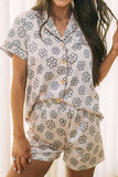 Taooba Hazel Blues® |  Flower Printed Top and Shorts Lounge Set