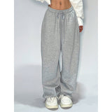 Taooba party outfit  Spring Casual Gray Aesthetics Sweatpants Women Wide Leg Black Joggers Classic Baggy Streetwear Female Oversized Sports Trousers