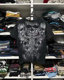 Taooba 2000s Affliction T shirt New Harajuku Hip Hop Round Neck Oversized T shirt Men Short Sleeved Gothic Clothing Tops Streetwear