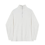 Taooba-5555 KNITTED HALF TURTLENECK COLLAR HALF ZIP-UP SWEATER