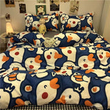 Taooba Christmas Gift Pastoral Ins Floral Bedding Set Girls Twin Queen Size Duvet Cover Flat Sheet Pillowcase Bed Linen Kids Adult Simple Home Textile