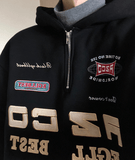 Taooba  No. 6260 EMBROIDERED HALF-ZIP UP HOODIE