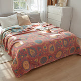 Taooba-Floral Blanket Muslin Summer Pure Cotton Office Home Sleeping Sofa Bedding Throw Soft Travel Breathable Gauze Quilt