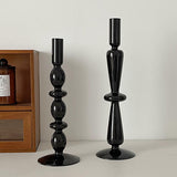 Taooba Black Candle Holder Home Decor Candlesticks Living Room Modern Decoration Glass Vase Bookshelf Decor Candle Stick Holder