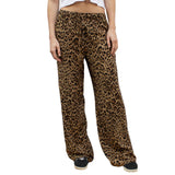 Taooba party outfit  Fashion Vintage Leopard Print Wide-leg Pants Women Casual High-waisted Trouser 2024 Spring Summer Office Lady Clothes Streetwear