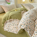 Taooba-Beige Tulips Cottagecore Bedding Set