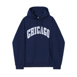 Taooba  No. 5421 DARK BLUE CHICAGO LETTERED HOODIE