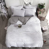 Taooba Plain Grid Bedding Set