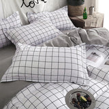 Taooba Plain Grid Bedding Set