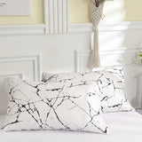 Taooba White Stone with Black Veins Bedding Set