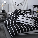 Taooba Black & White Striped Bedding Set