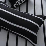 Taooba Black & White Striped Bedding Set