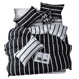 Taooba Black & White Striped Bedding Set