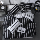 Taooba Black & White Striped Bedding Set