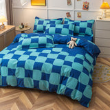 Taooba Blue Checker Bedding Set