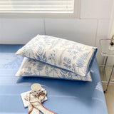 Taooba Monochrome Blue Wildflowers Print Bedding Set