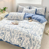 Taooba Monochrome Blue Wildflowers Print Bedding Set