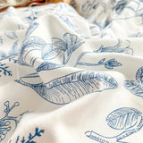 Taooba Monochrome Blue Wildflowers Print Bedding Set