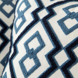 Taooba-Blue Embroidered Ornaments Cushion Cover