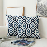 Taooba-Blue Embroidered Ornaments Cushion Cover