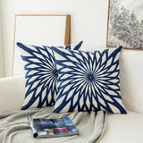 Taooba-Blue Embroidered Ornaments Cushion Cover