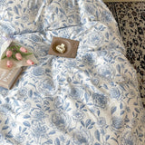 Taooba Blue Flowers Pattern Print Bedding Set