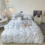 Taooba-Blue Flowers Pattern Print Bedding Set