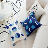 Taooba-Preppy Blue Tufted Cushion Cover