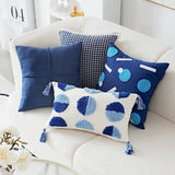 Taooba-Preppy Blue Tufted Cushion Cover