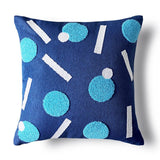 Taooba-Preppy Blue Tufted Cushion Cover