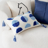 Taooba-Preppy Blue Tufted Cushion Cover