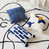 Taooba-Preppy Blue Tufted Cushion Cover