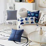 Taooba-Preppy Blue Tufted Cushion Cover